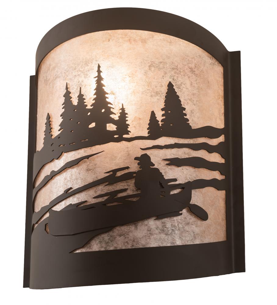 10&#34; Wide Canoe At Lake Right Wall Sconce