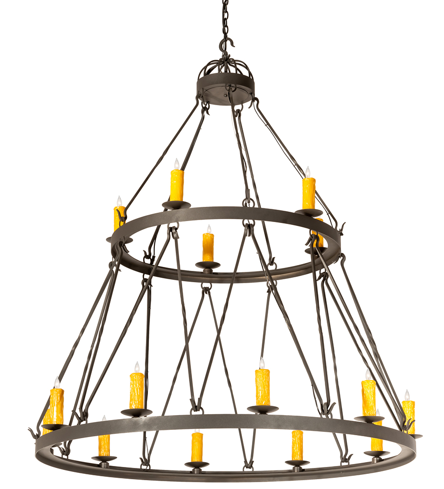 60&#34; Wide Lakeshore 15 Light Two Tier Chandelier