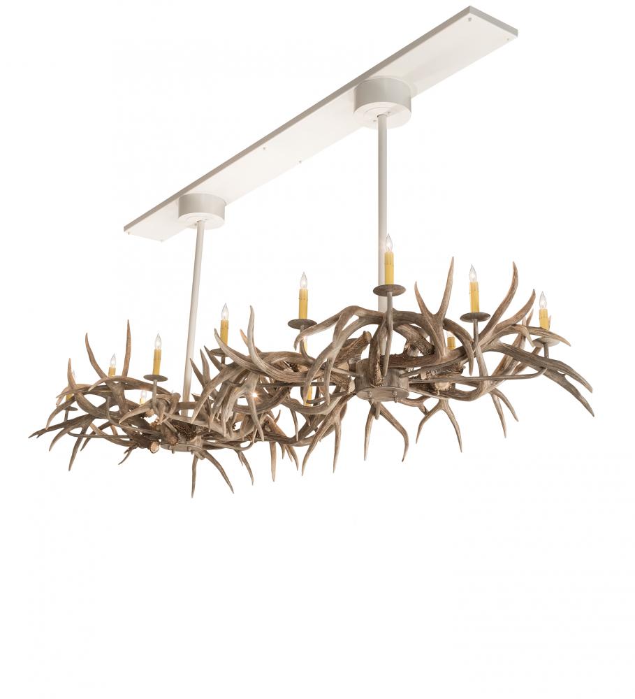 84&#34; Long Antlers Elk 8 Light Oblong Chandelier