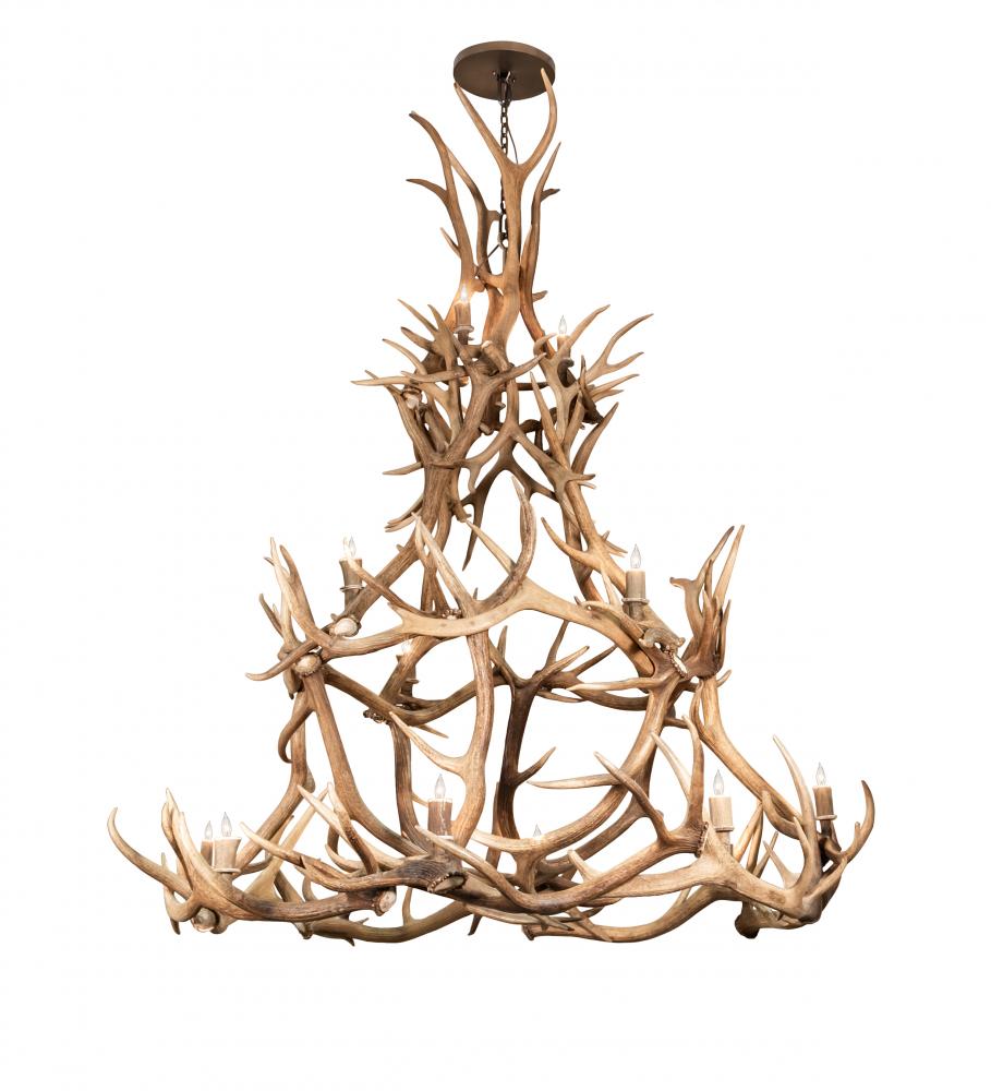 72&#34; Wide Antlers Elk 16 Light Chandelier