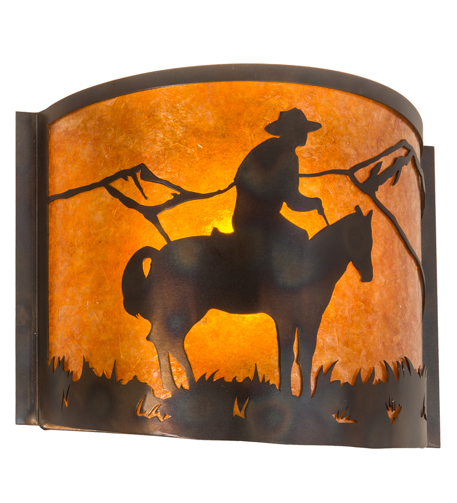 12&#34; Wide Cowboy Wall Sconce