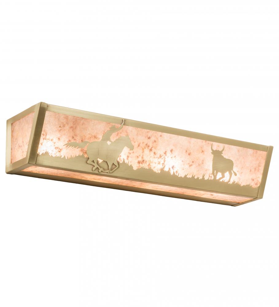 24&#34; Wide Cowboy & Steer Vanity Light