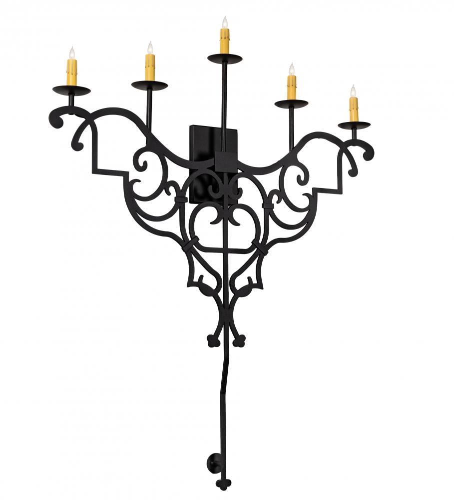 36&#34; Wide Fleur de Lys 5 Light Wall Sconce