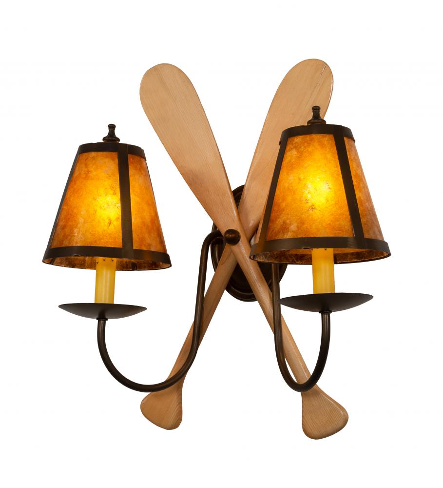 18&#34; Wide Paddle 2 Light Wall Sconce