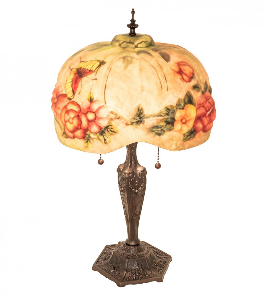 25&#34; High Puffy Butterfly & Flowers Table Lamp