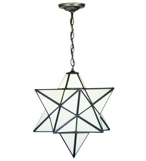 18&#34; Wide Moravian Star White Pendant