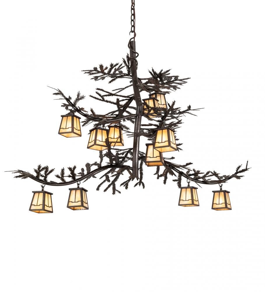 48&#34; Long Pine Branch 12 Light Chandelier