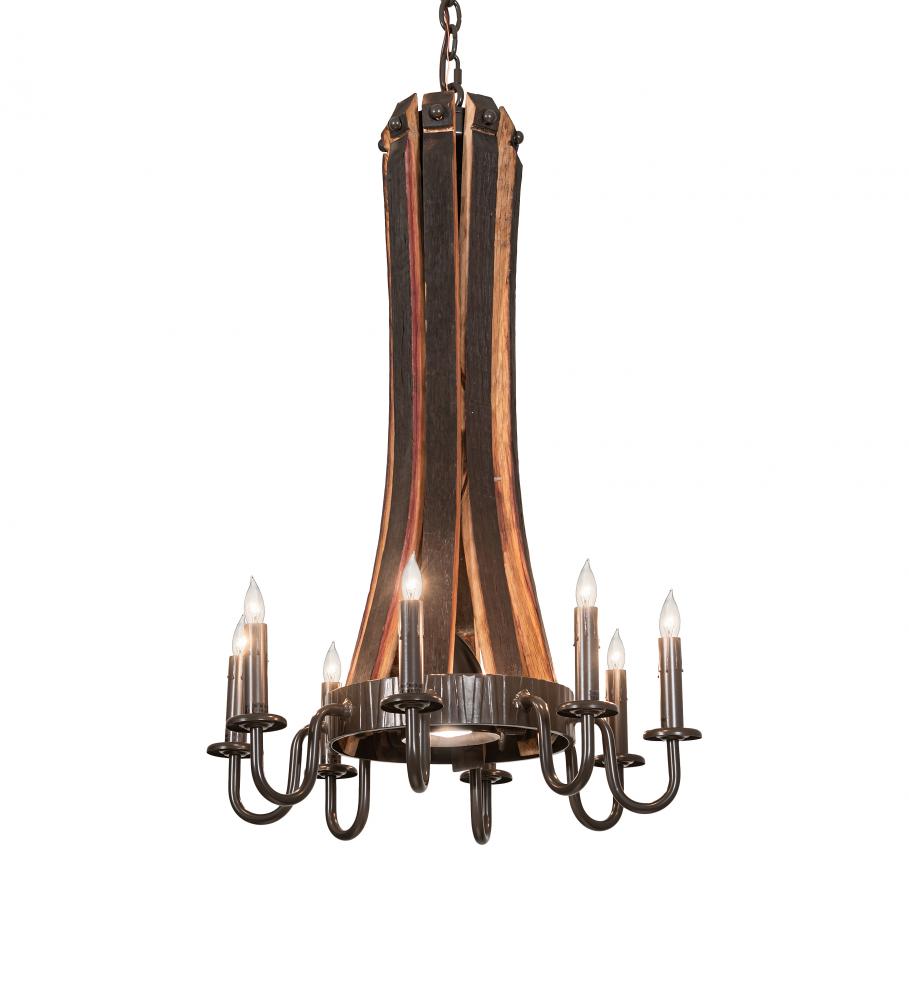 20&#34; Wide Barrel Stave Madera 8 Light Chandelier