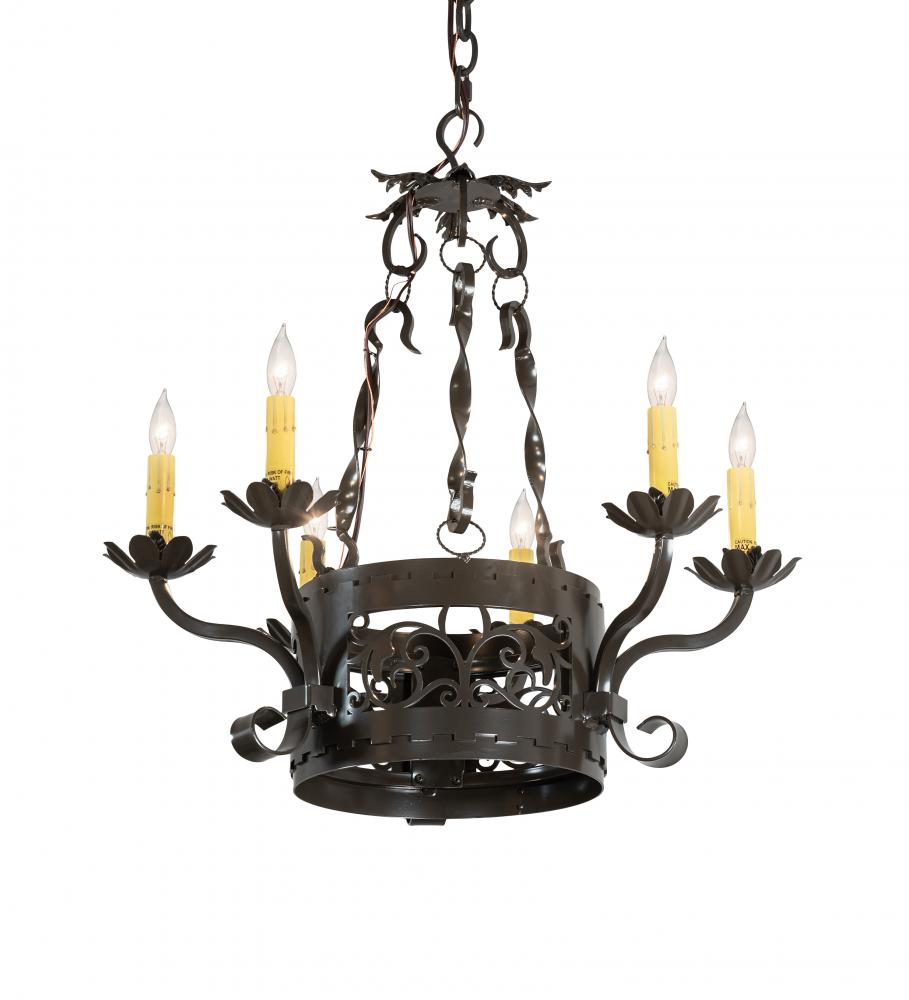 24&#34; Wide Dragone 6 Light Chandelier