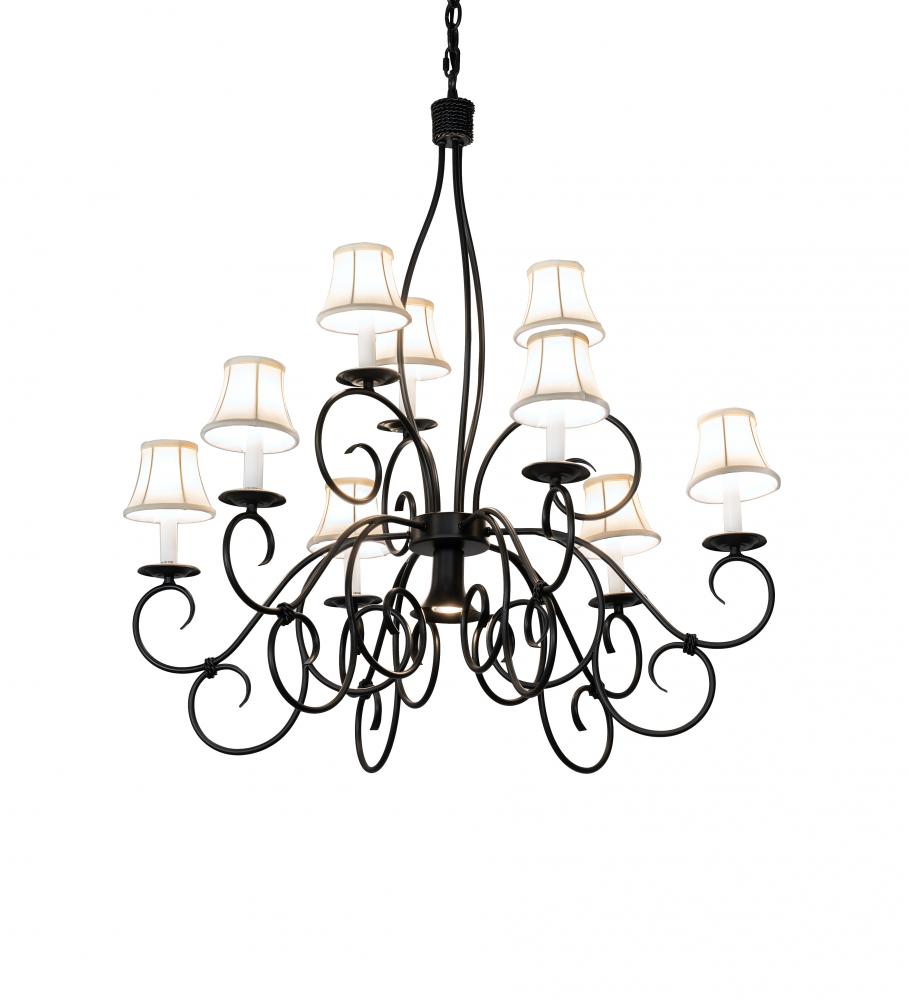 36&#34; Wide Grace 10 Light Two Tier Chandelier