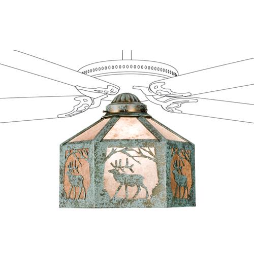 13&#34;W Lone Elk Fan Light Shade