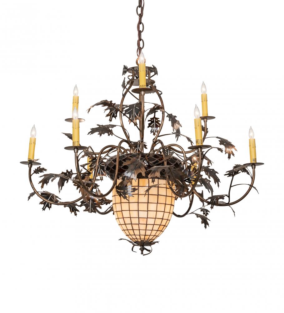 39&#34; Wide Greenbriar Oak 9 Light Chandelier