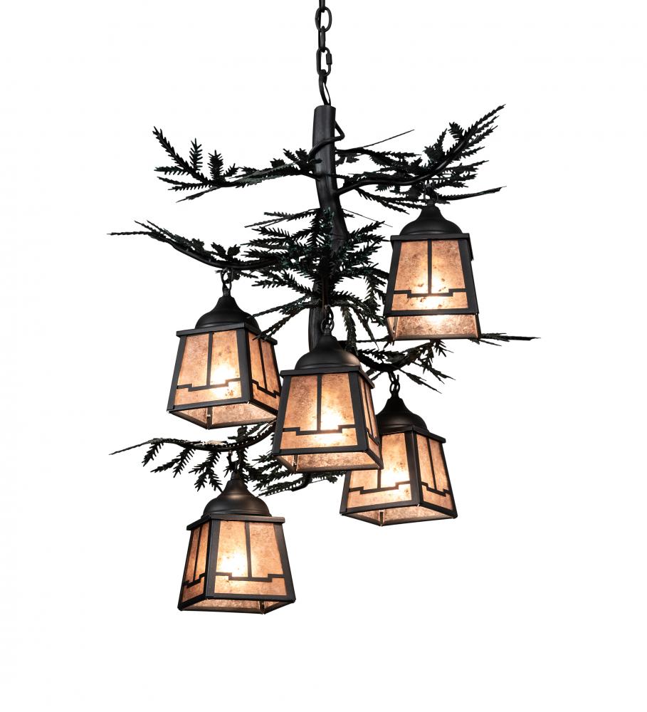 28&#34; Wide Pine Branch Valley View 5 Light Chandelier