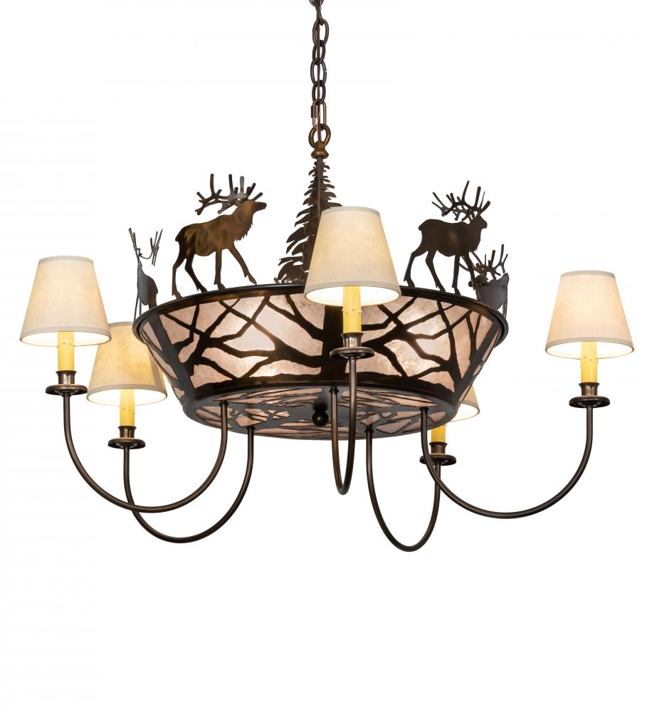 35&#34; Wide Elk on the Loose 5 Light Chandelier