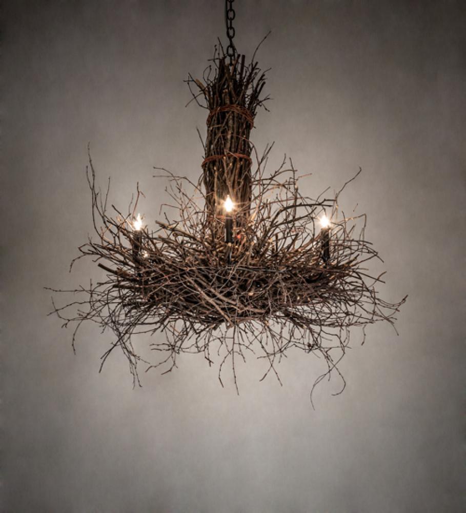 36&#34; Wide Twigs 6 Light Chandelier