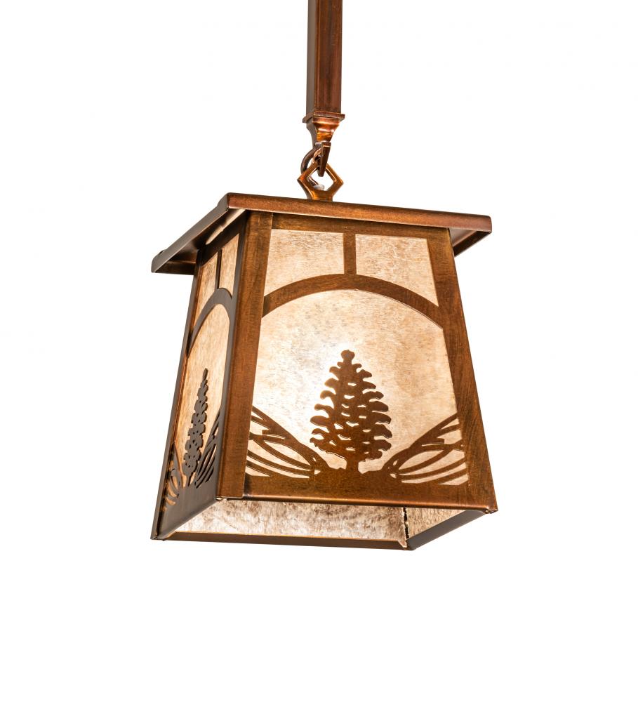 7&#34; Square Mountain Pine Mini Pendant