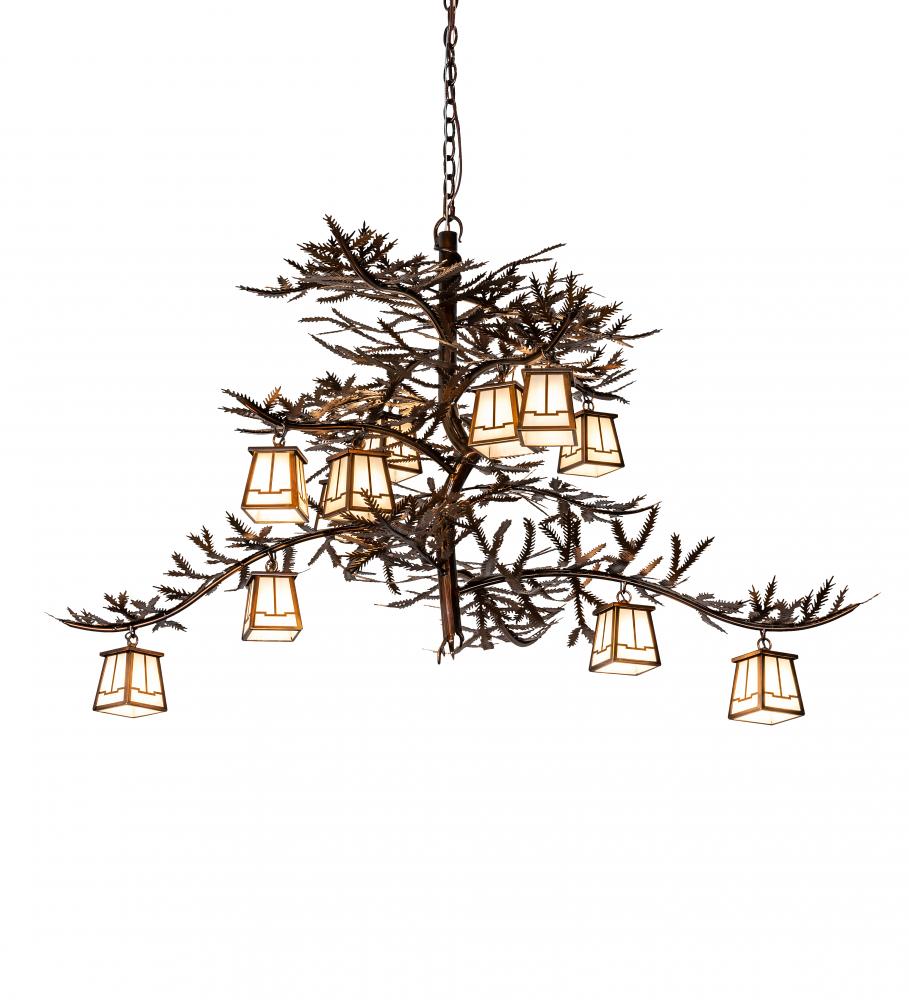 55&#34; Long Pine Branch 12 Light Chandelier