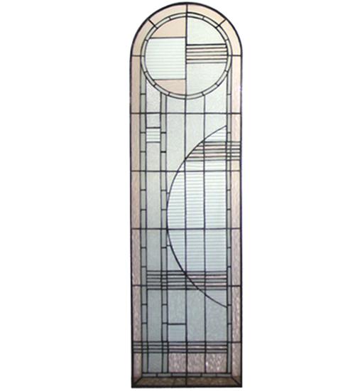 15&#34;W X 54&#34;H Arc Deco Left Sided Stained Glass Window