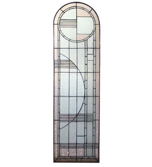 15&#34;W X 54&#34;H Arc Deco Right Sided Stained Glass Window