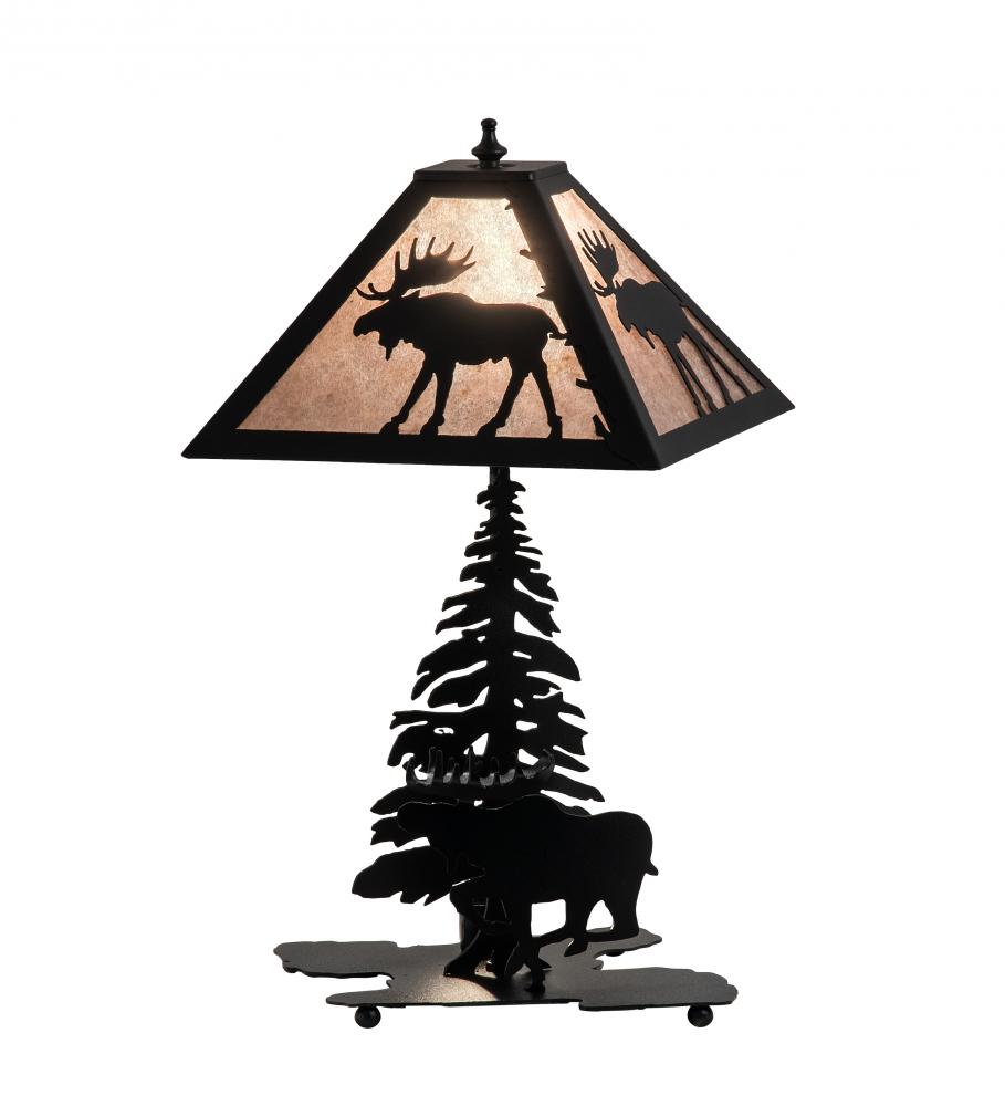 21&#34; High Lone Moose Table Lamp