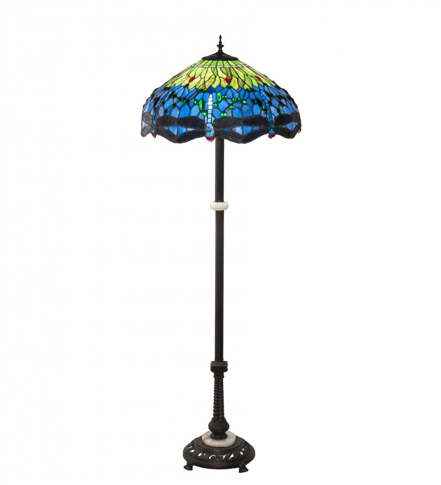 62&#34; High Tiffany Hanginghead Dragonfly Floor Lamp