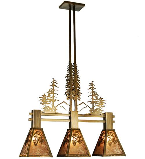 30&#34;L Winter Pine Tall Pines 3 LT Island Pendant