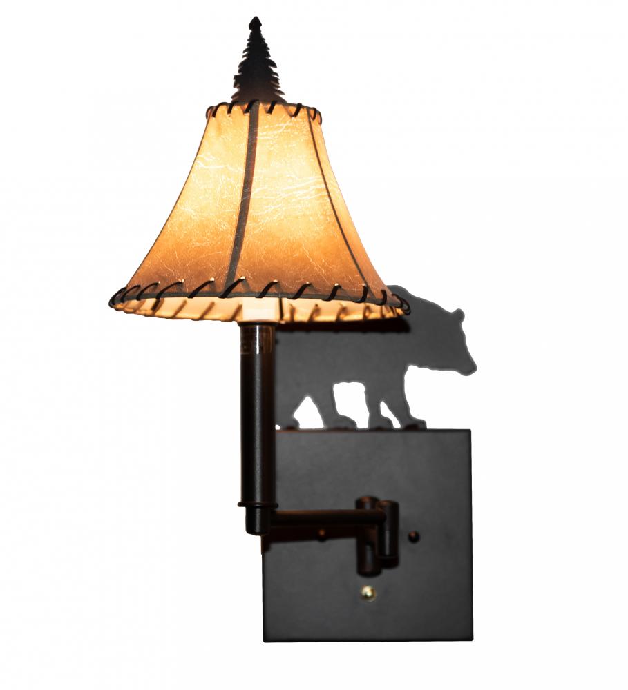 8&#34; Wide Lone Bear Swing Arm Wall Sconce