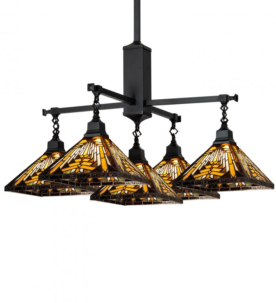 36&#34; Square Nuevo Mission 5 Light Chandelier