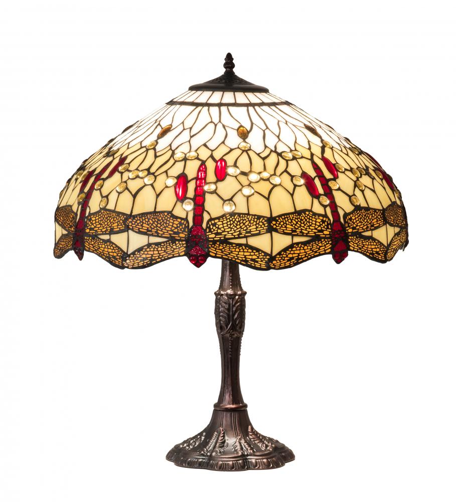 26&#34; High Tiffany Hanginghead Dragonfly Table Lamp