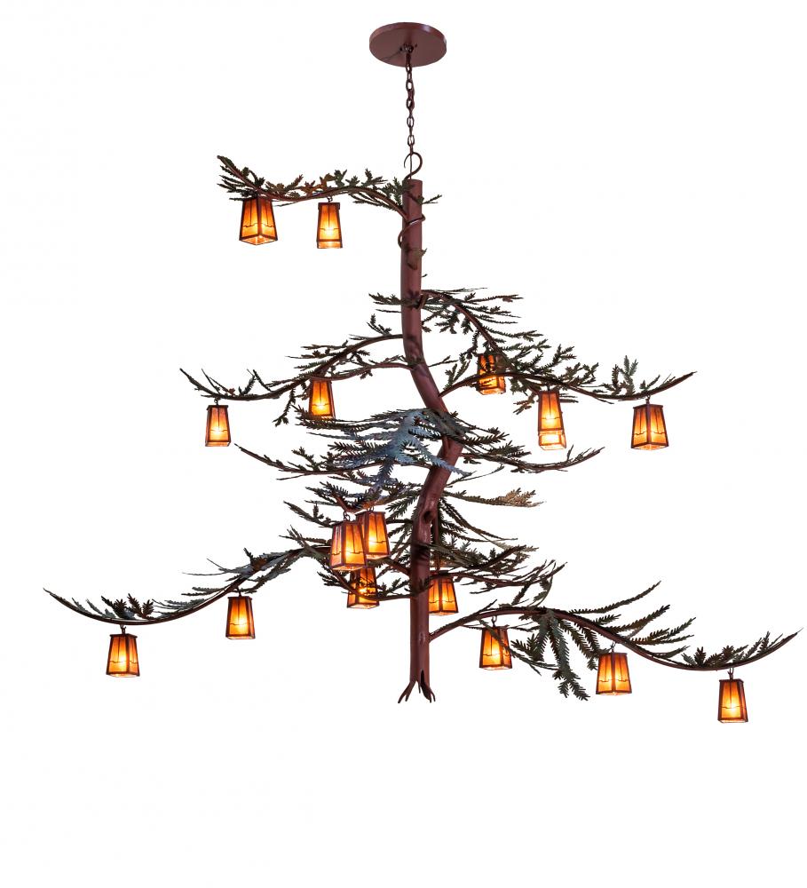 101&#34; Long Pine Branch Valley View 18 Light Chandelier