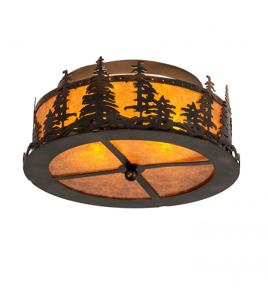 16&#34; Wide Tall Pines Flushmount