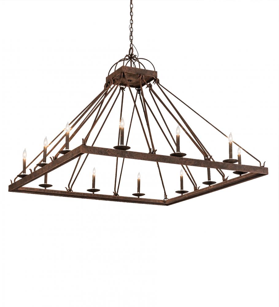 60&#34; Square Retreat 12 Light Chandelier