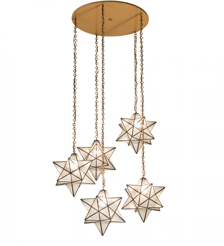 45&#34; Wide Moravian Star 5 Light Cascading Pendant