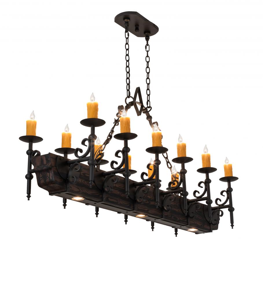 60&#34; Long Tudor 12 Light Oblong Chandelier