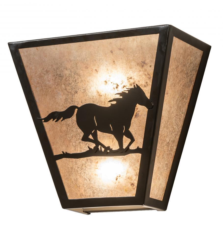 13&#34; Wide Running Horses Wall Sconce