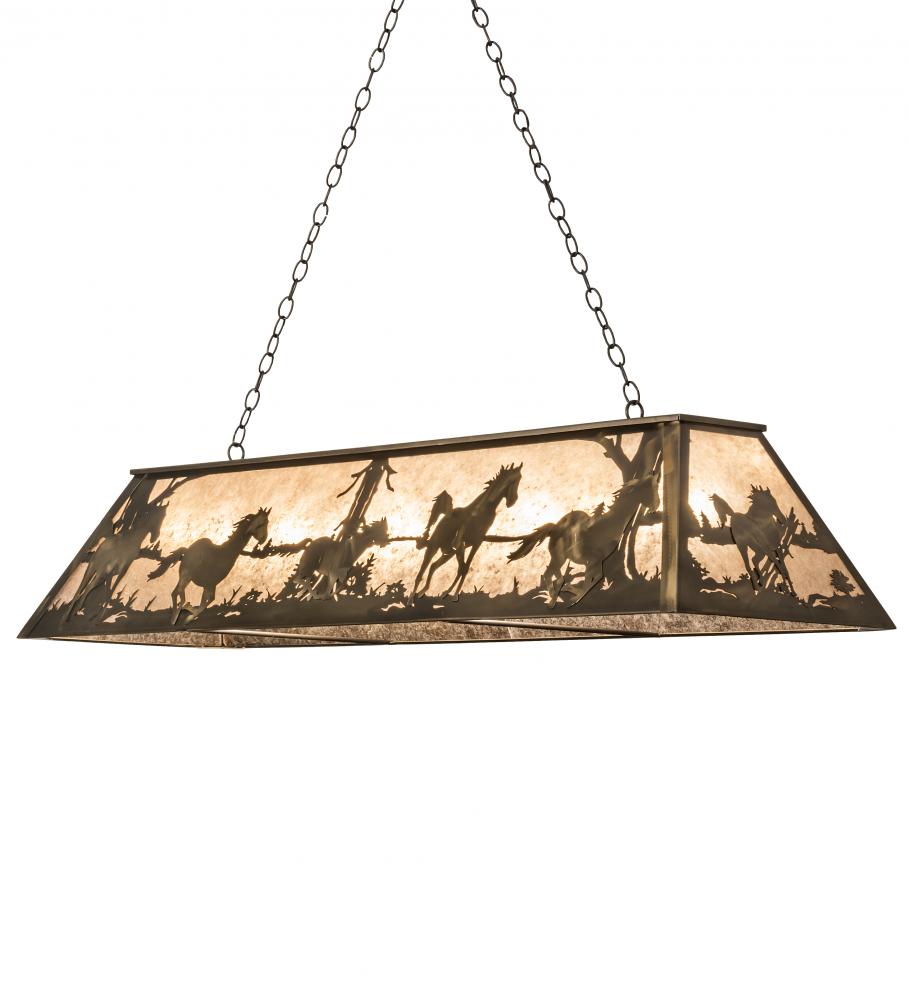 60&#34; Long Running Horses Oblong Pendant