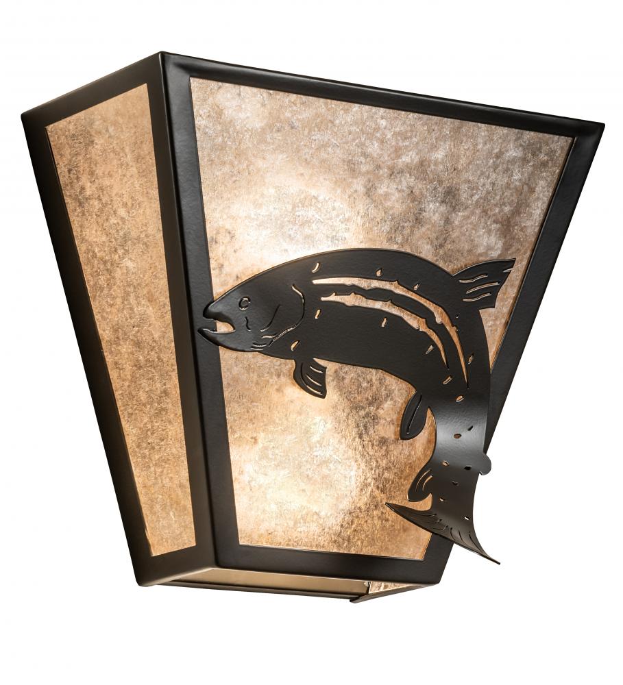 13&#34; Wide Leaping Trout Wall Sconce