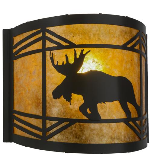 12&#34;W Lone Moose Wall Sconce