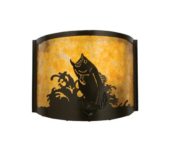 12&#34; Wide Leaping Bass Wall Sconce