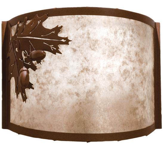 12&#34; Wide Oak Leaf & Acorn Wall Sconce