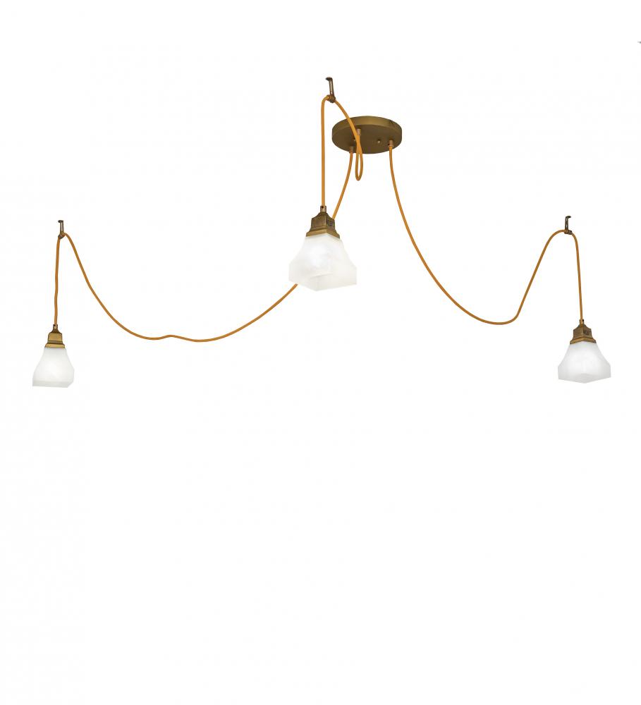 60&#34; Wide Castiliolite Bungalow Alabaster 3 Light Pendant