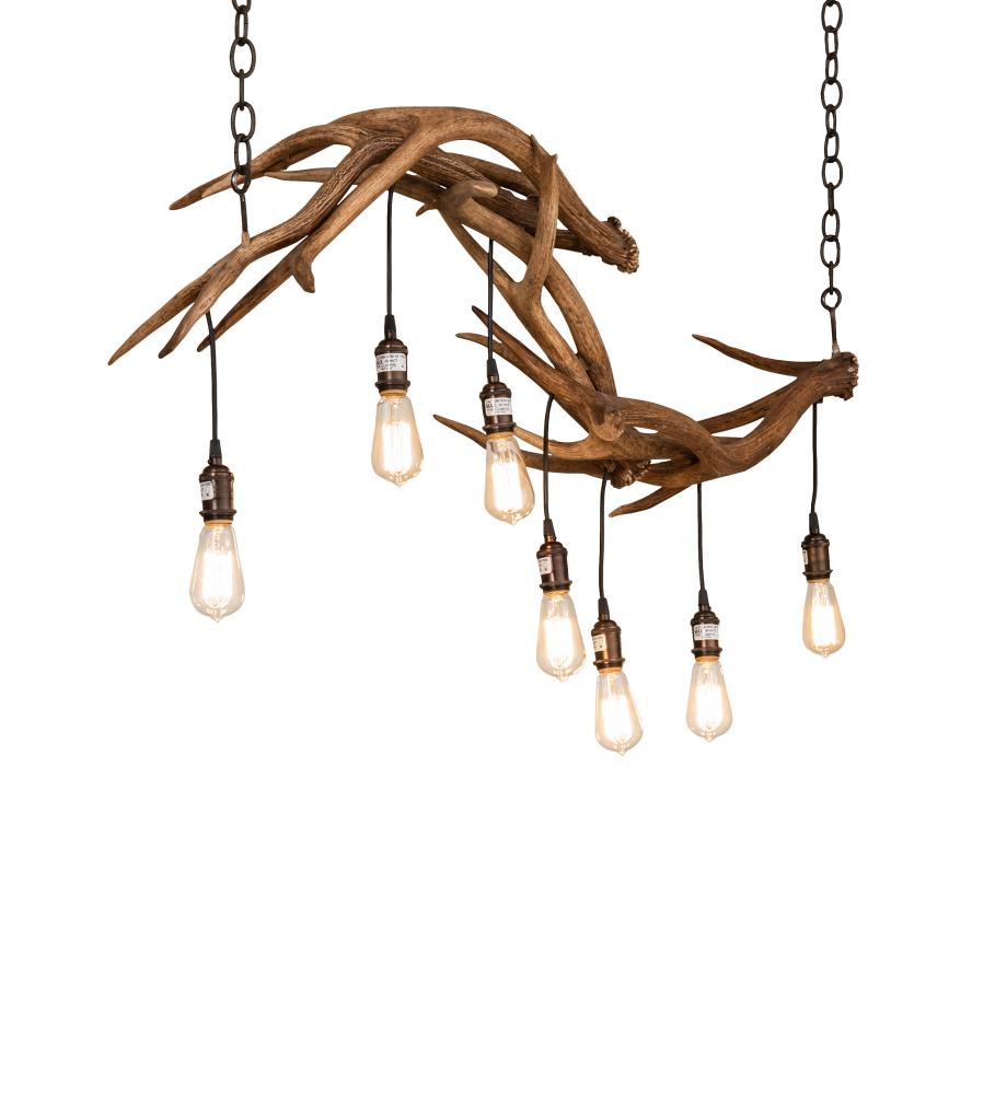 52&#34; Long Antlers 8 Light Oblong Chandelier