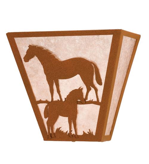 13&#34; Wide Mare & Foal Wall Sconce