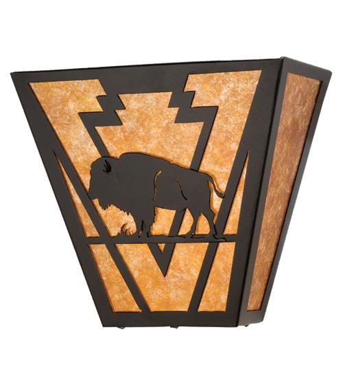 13&#34;W Lone Buffalo Wall Sconce