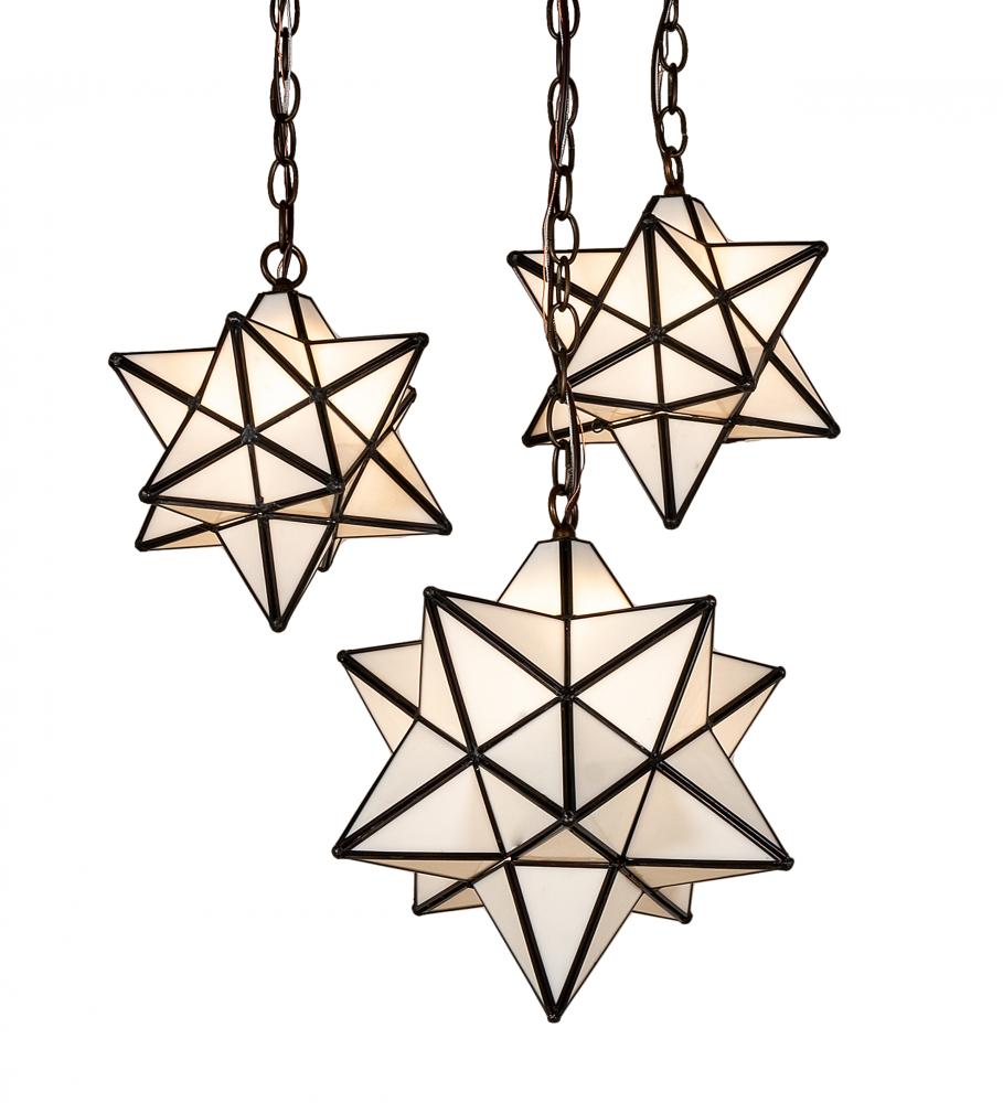 22&#34; Wide Moravian Star 3 Light Cascading Pendant