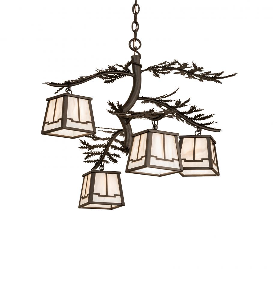 26&#34; Wide Pine Branch Valley View 4 Light Chandelier