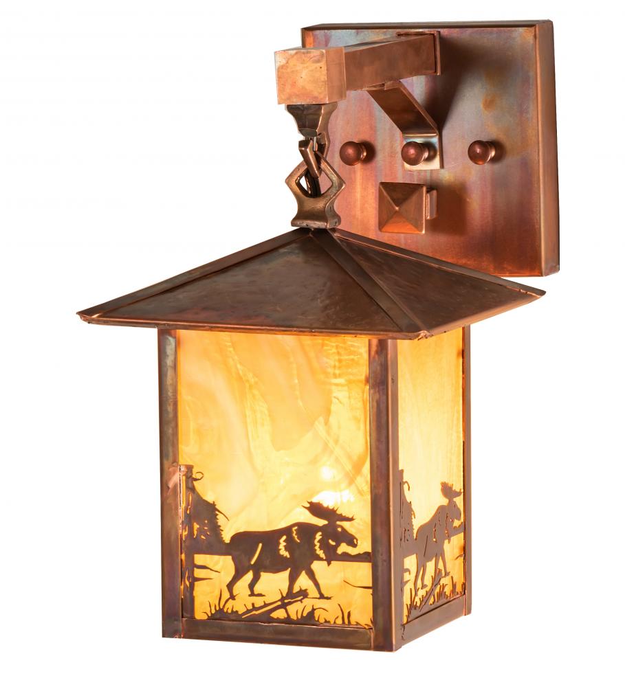 7&#34; Square Seneca Moose at Lake Straight Arm Wall Sconce