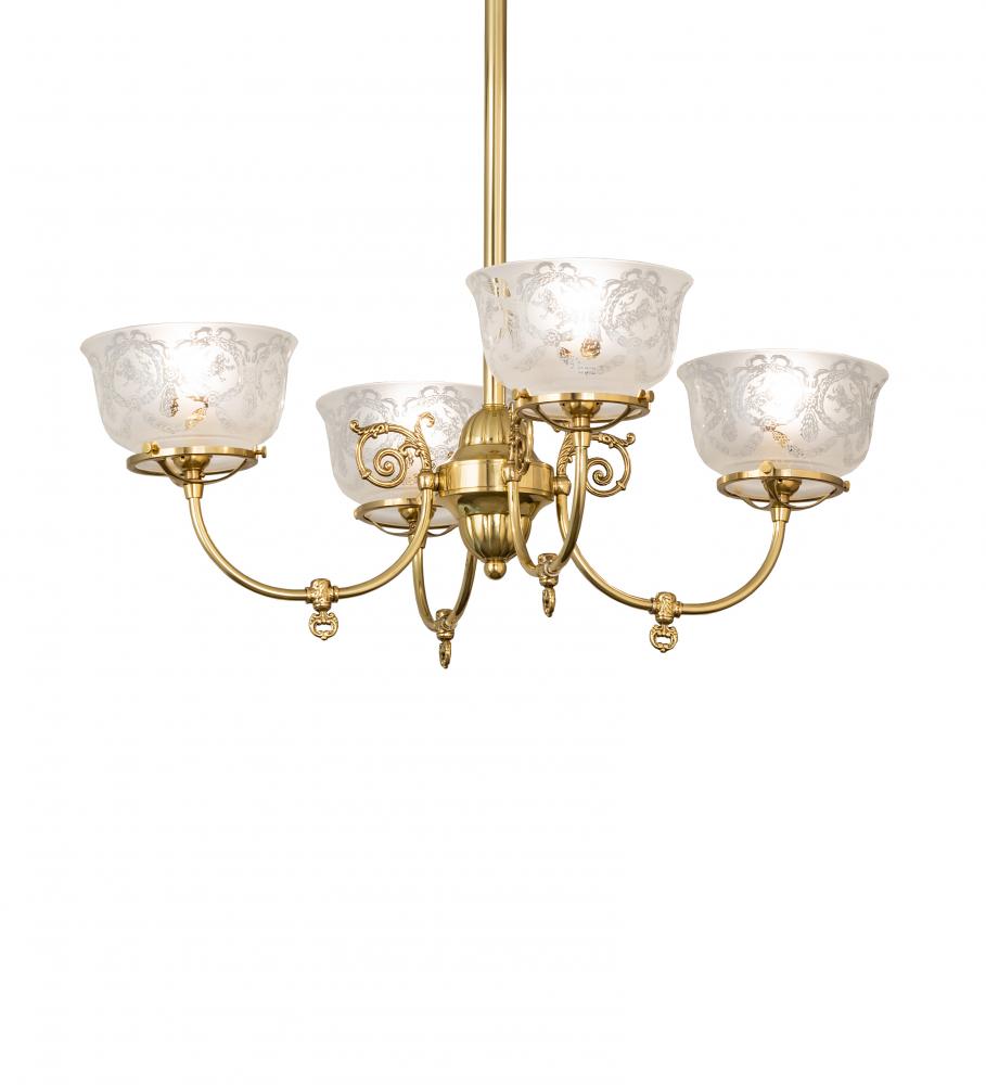 27&#34; Wide Revival Gas & Electric 4 Light Chandelier