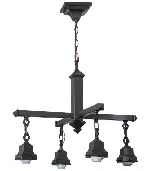 24&#34;W Mission Mahogany Bronze 4 LT Chandelier Hardware