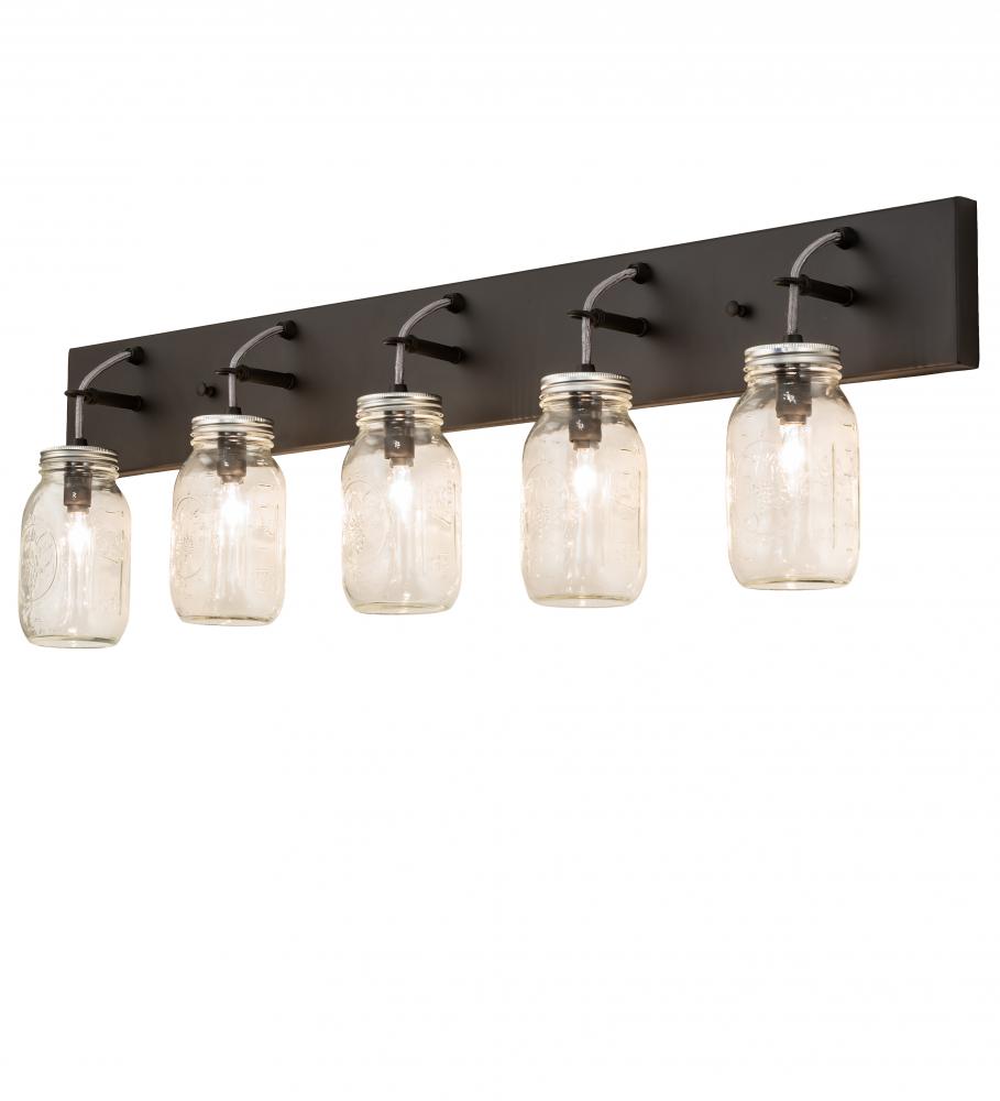 40&#34; Wide Mason Jar 5 Light Vanity Light